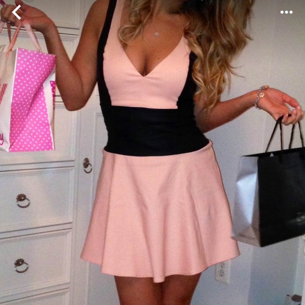 Cute black & pink mini dress-Nasty Gal